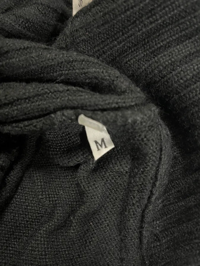 2000s Archive Black Wool Zip-up Pony Hair Sweater SoaNdqi 10