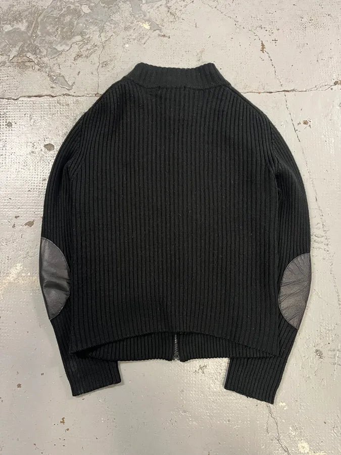 2000s Archive Black Wool Zip-up Pony Hair Sweater SoaNdqi 7