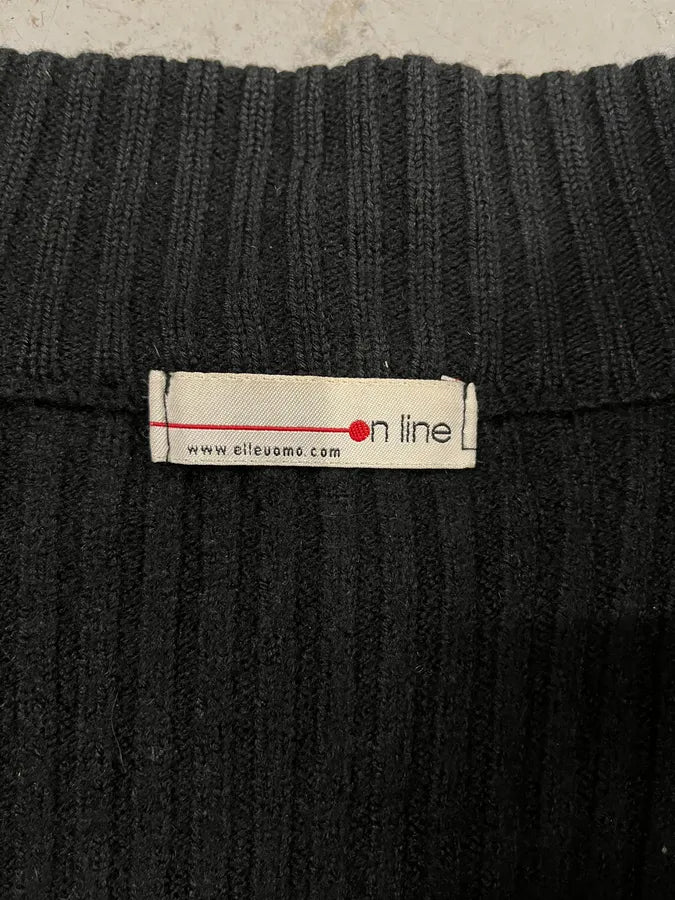 2000s Archive Black Wool Zip-up Pony Hair Sweater SoaNdqi 9
