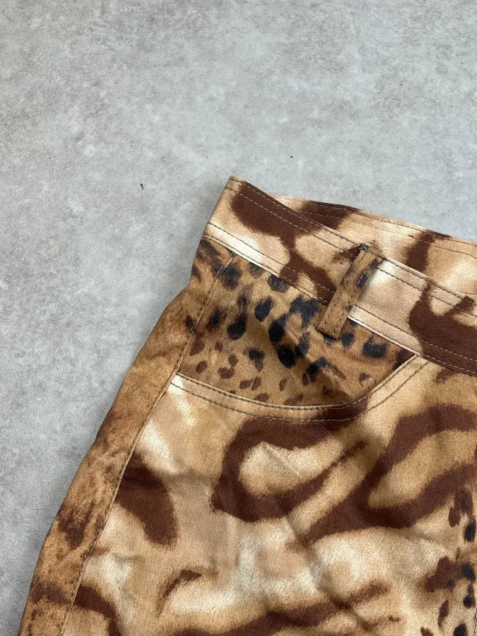 2000s Archive Deer & Leopard Print Brown Pants  hqVdxUN 9