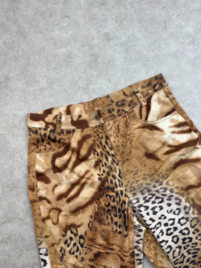 2000s Archive Deer & Leopard Print Brown Pants  hqVdxUN 5