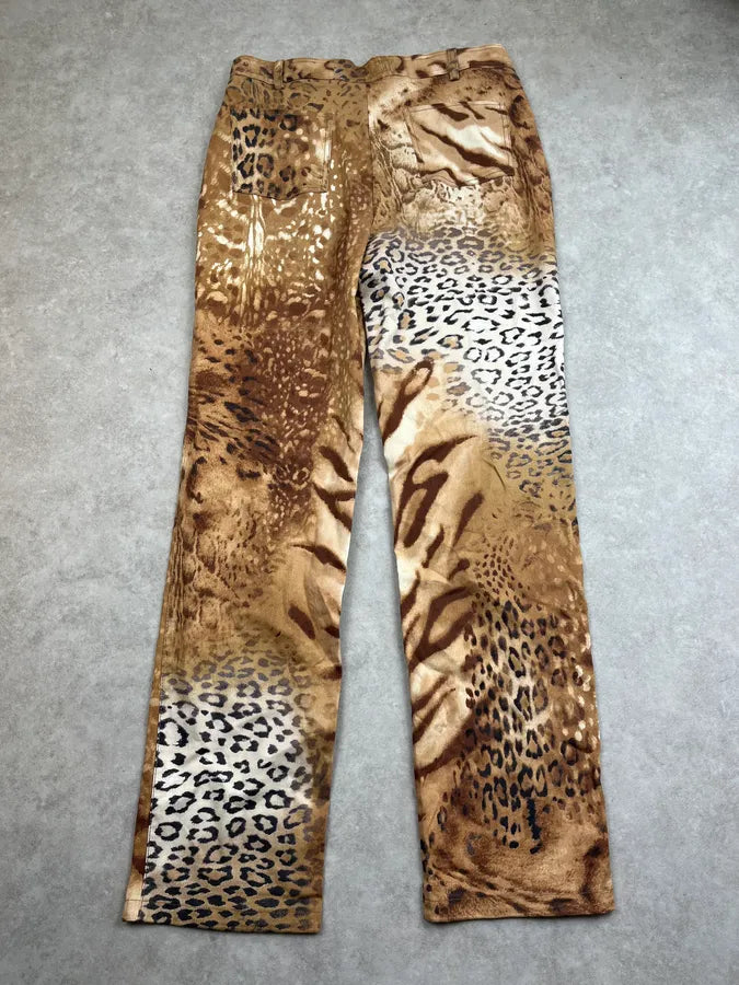 2000s Archive Deer & Leopard Print Brown Pants  hqVdxUN 6