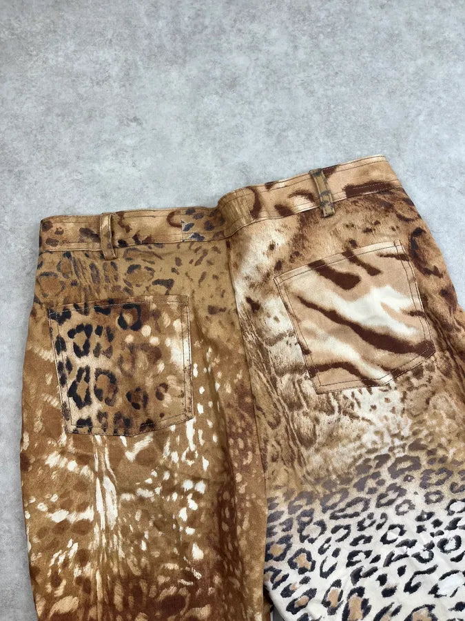 2000s Archive Deer & Leopard Print Brown Pants  hqVdxUN 7