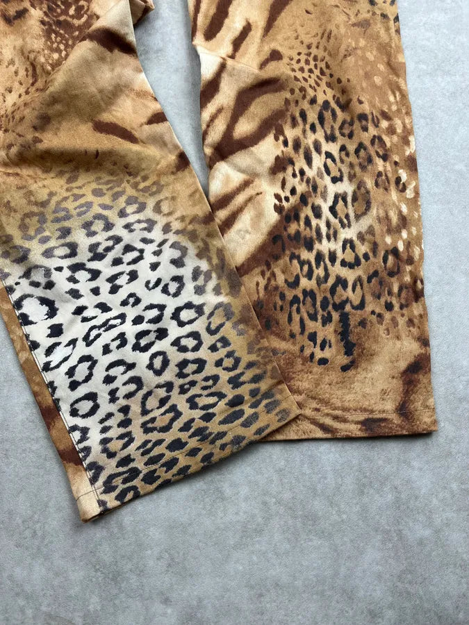 2000s Archive Deer & Leopard Print Brown Pants  hqVdxUN 10