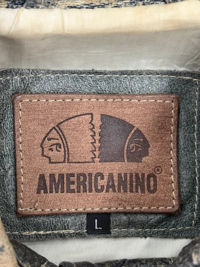 2000s Archive Eroded Marble Effect Leather Jacket EHVuWKL 9