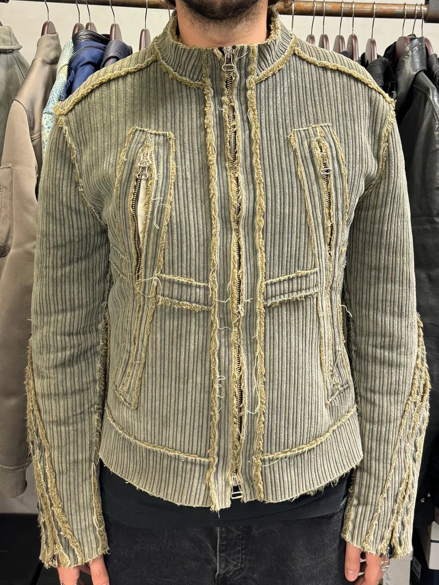 2000s Archive Grey Velvet Zip-up Fur Jacket aPLJpvN 1