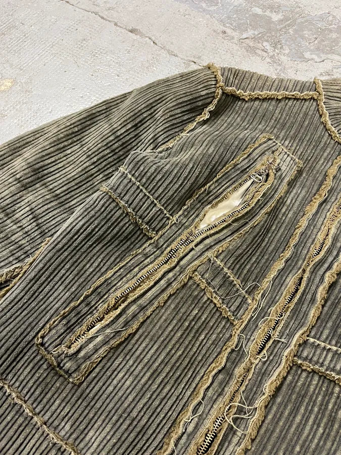 2000s Archive Grey Velvet Zip-up Fur Jacket aPLJpvN 6