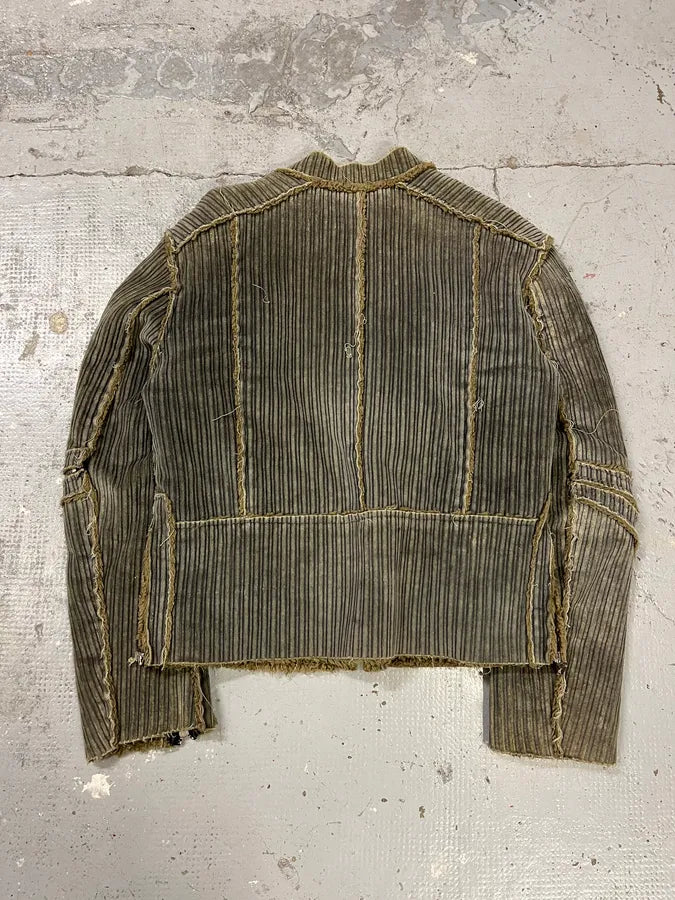 2000s Archive Grey Velvet Zip-up Fur Jacket aPLJpvN 7