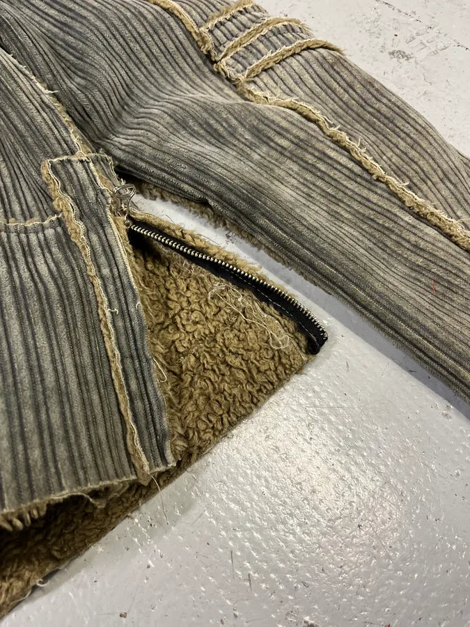 2000s Archive Grey Velvet Zip-up Fur Jacket aPLJpvN 8