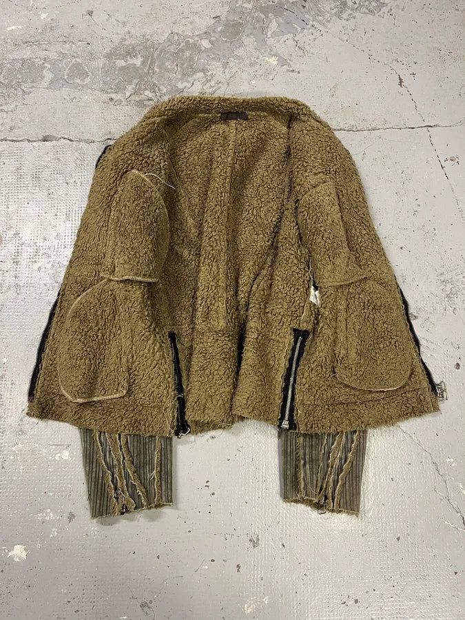 2000s Archive Grey Velvet Zip-up Fur Jacket aPLJpvN 9