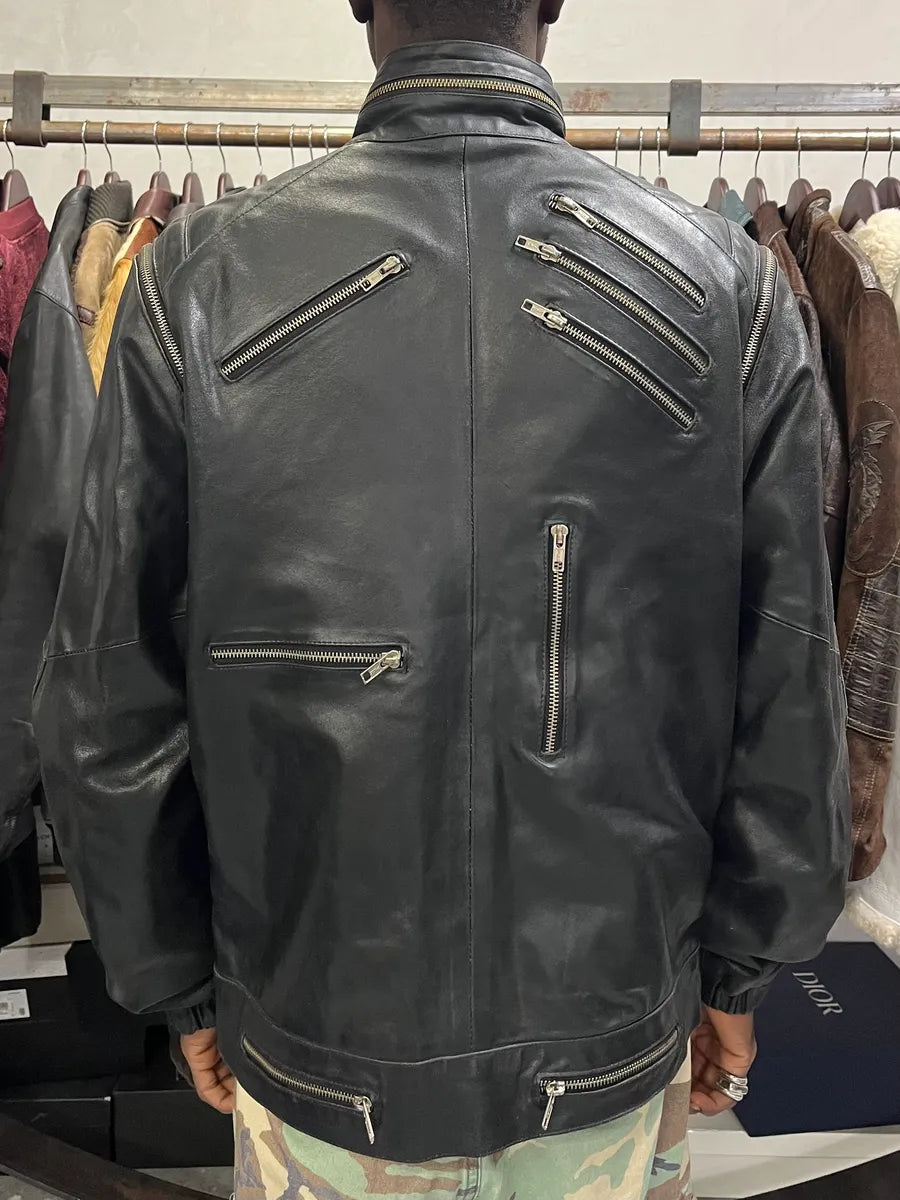 2000s Archive Multi Zips with Detachable Arms Black Biker Jacket mDQXUWm 2