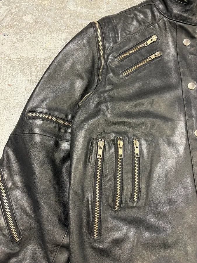 2000s Archive Multi Zips with Detachable Arms Black Biker Jacket mDQXUWm 5