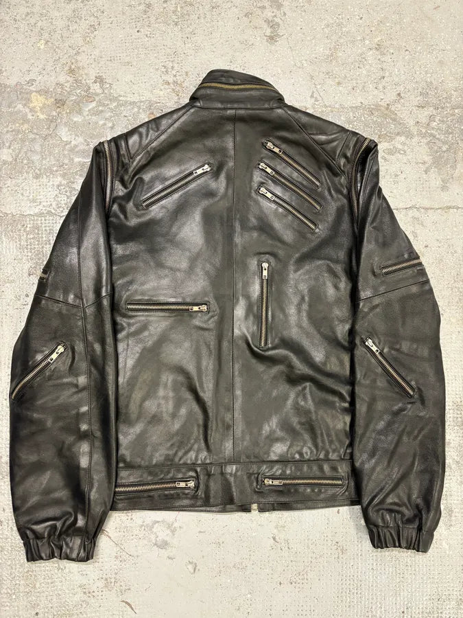 2000s Archive Multi Zips with Detachable Arms Black Biker Jacket mDQXUWm 6