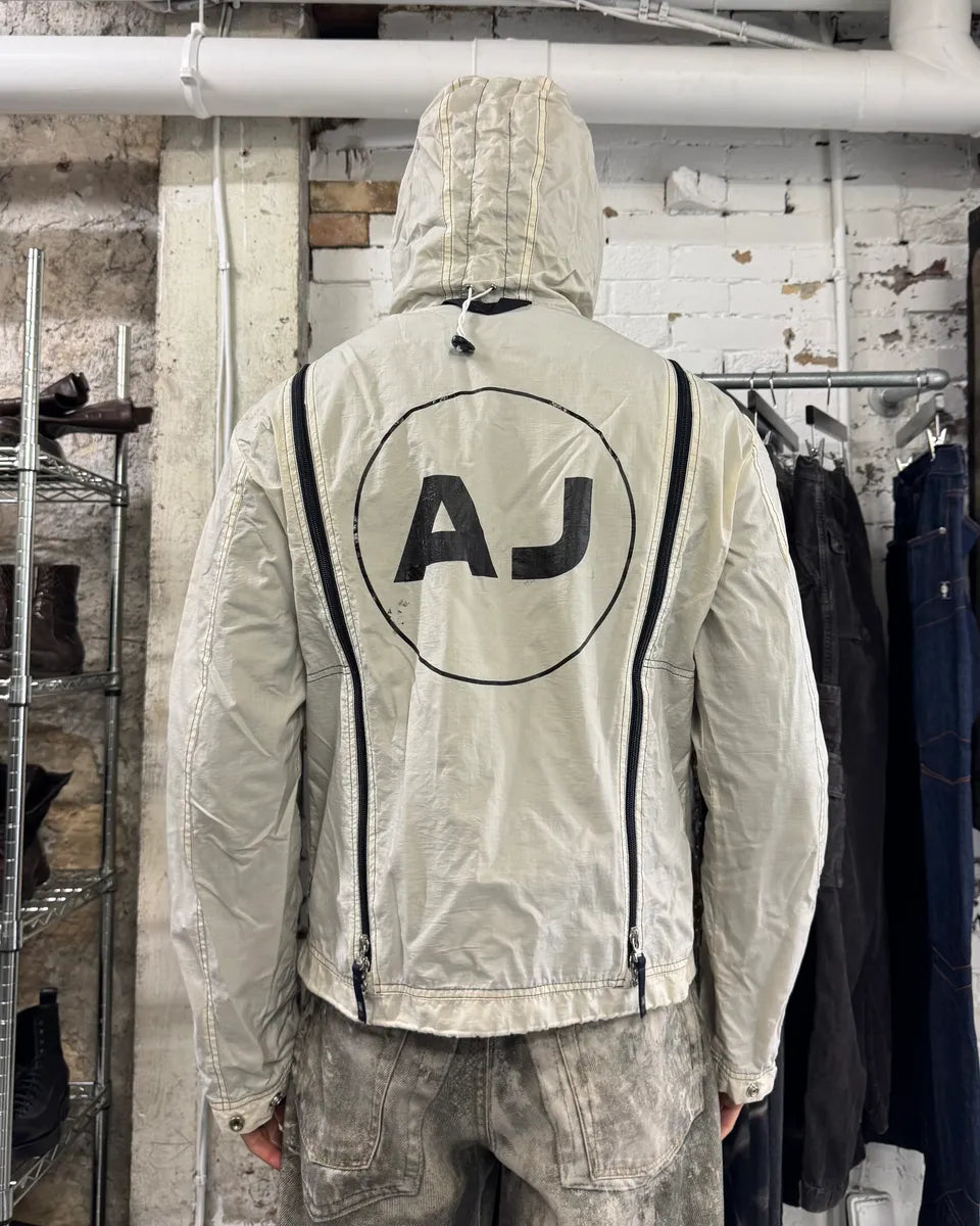 2000s Armani 5-Zip AJ White Jacket (S) 1