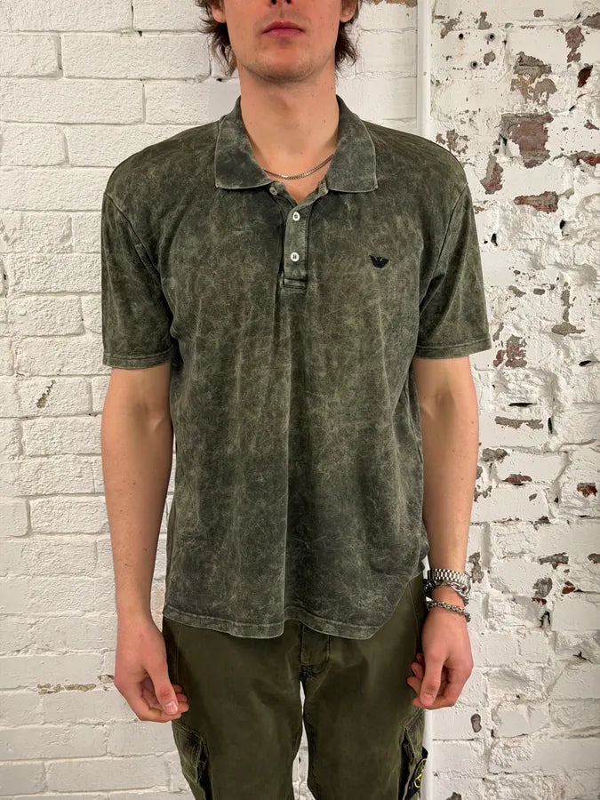 2000s Armani Acid Faded Green Polo sIxykEG 1