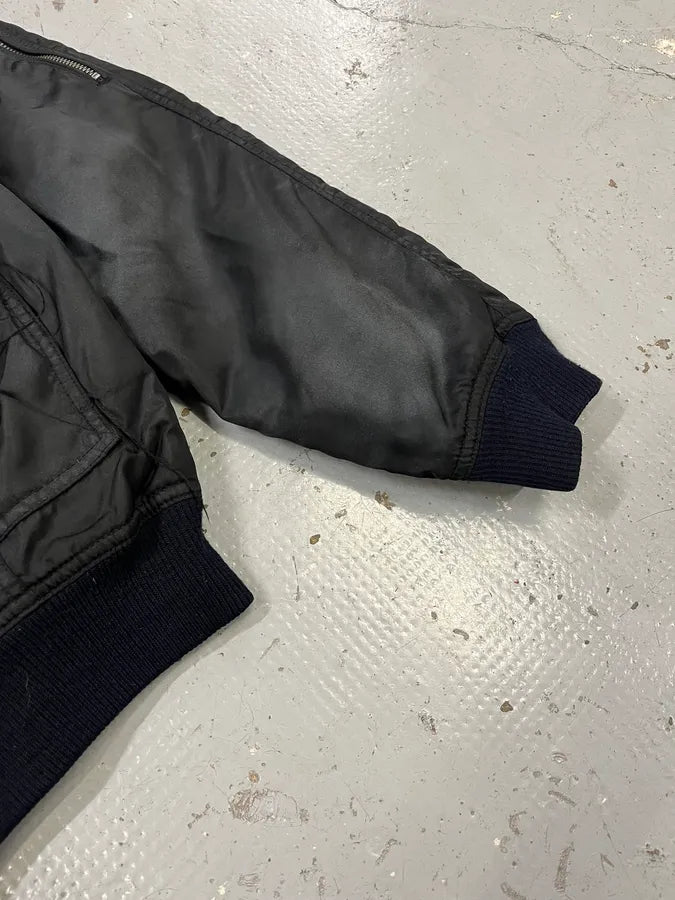 2000s Armani Aero Black Faded Bomber Jacket xvXAbJo 5