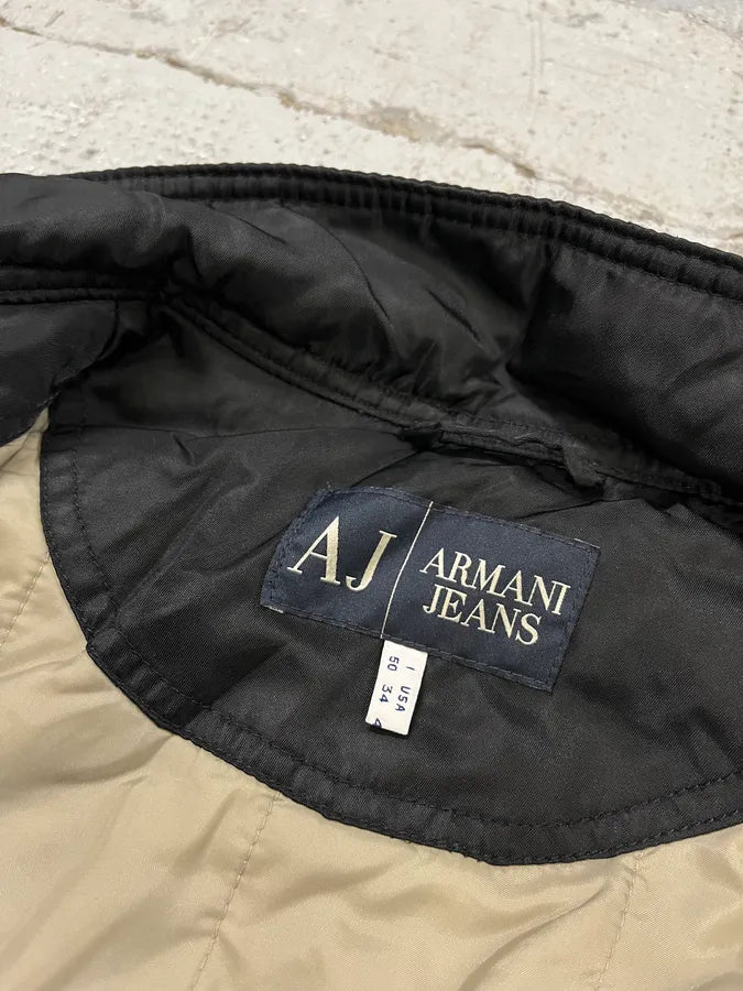2000s Armani Aero Black Faded Bomber Jacket xvXAbJo 8