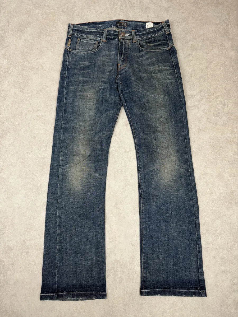 2000s Armani Aged Blue Denim Jeans xcwlVZB 0