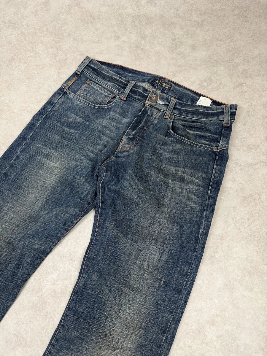 2000s Armani Aged Blue Denim Jeans xcwlVZB 6