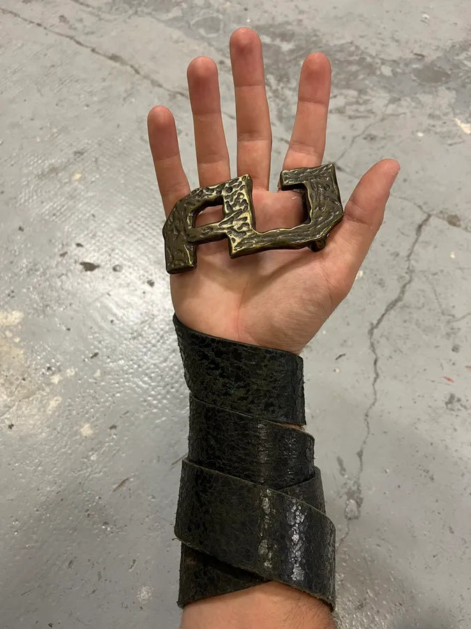 2000s Armani AJ Brut Buckle Black Leather Belt LpDWjoW 1