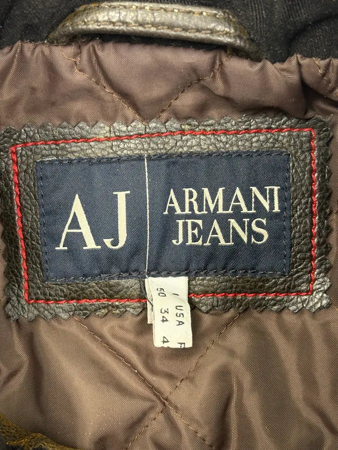 2000s Armani Biker Brown Eroded Leather Jacket QgRGYhT 12