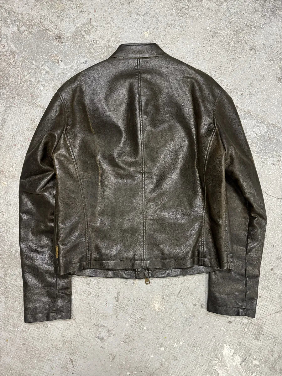 2000s Armani AJ Classic Biker Leather Jacket (M) 1