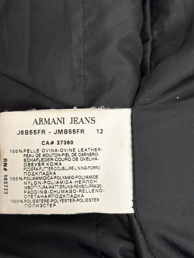 2000s Armani Prenium Black Leather Jacket JBpIGBu 11