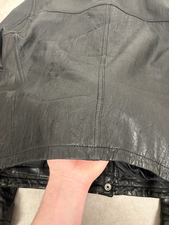 2000s Armani Prenium Black Leather Jacket JBpIGBu 8