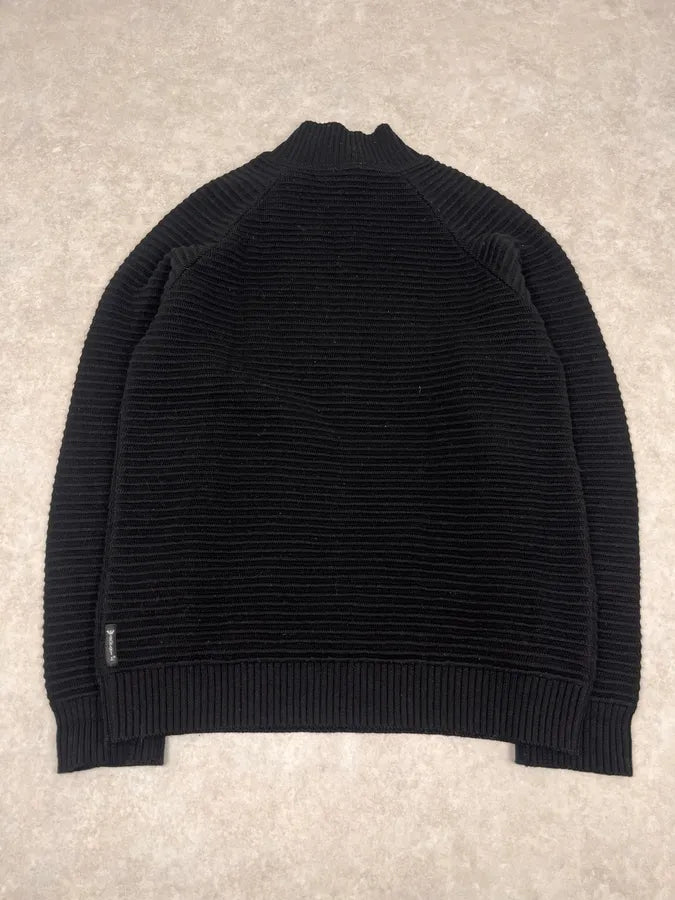 2000s Armani Asymmetrical Zip Collar Black Sweater uvqlVDt 7
