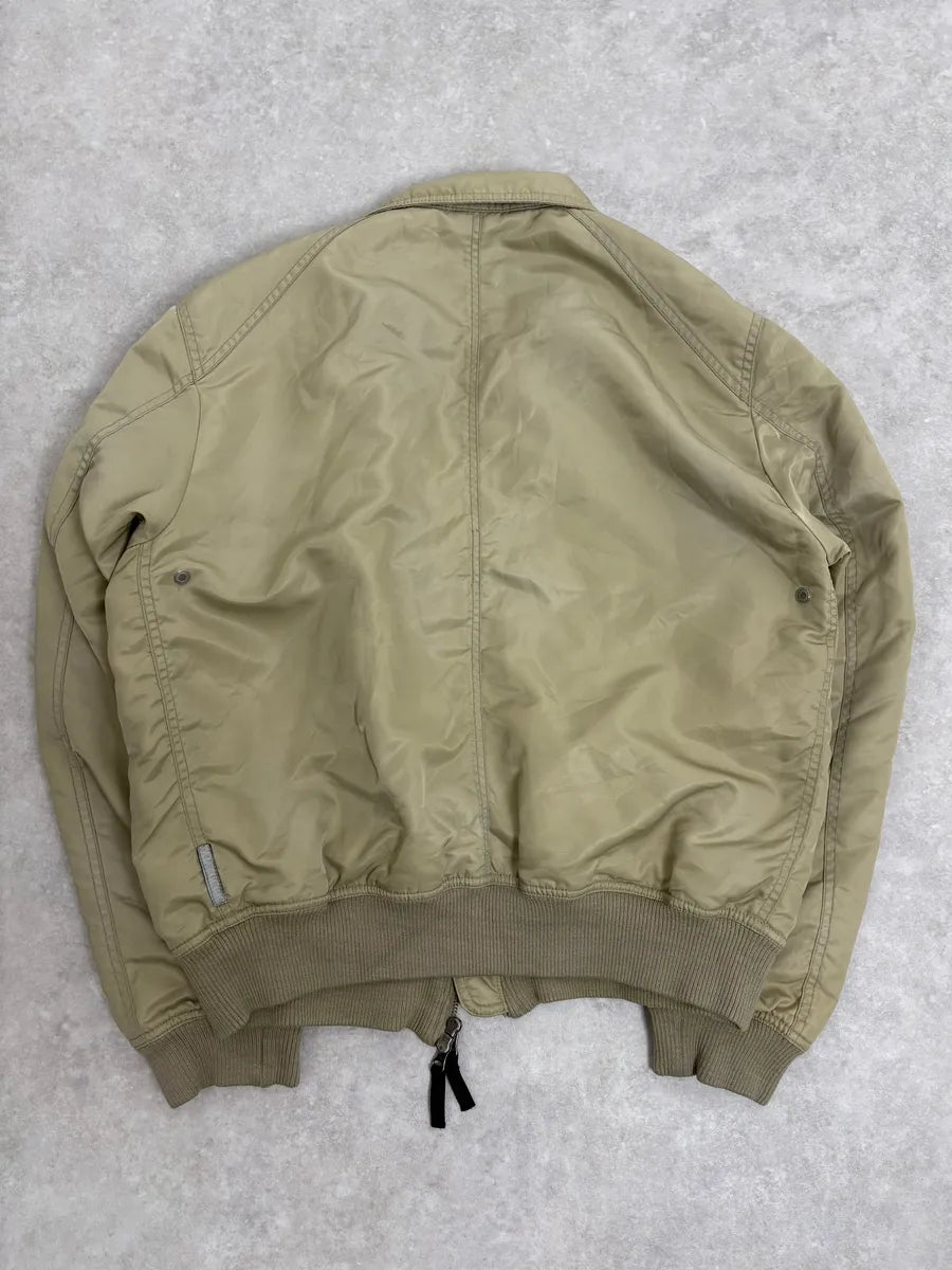 2000s Armani Beige Bomber Jacket KVuuNDs 5