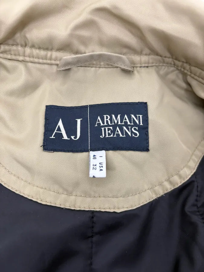 2000s Armani Beige Bomber Jacket KVuuNDs 9