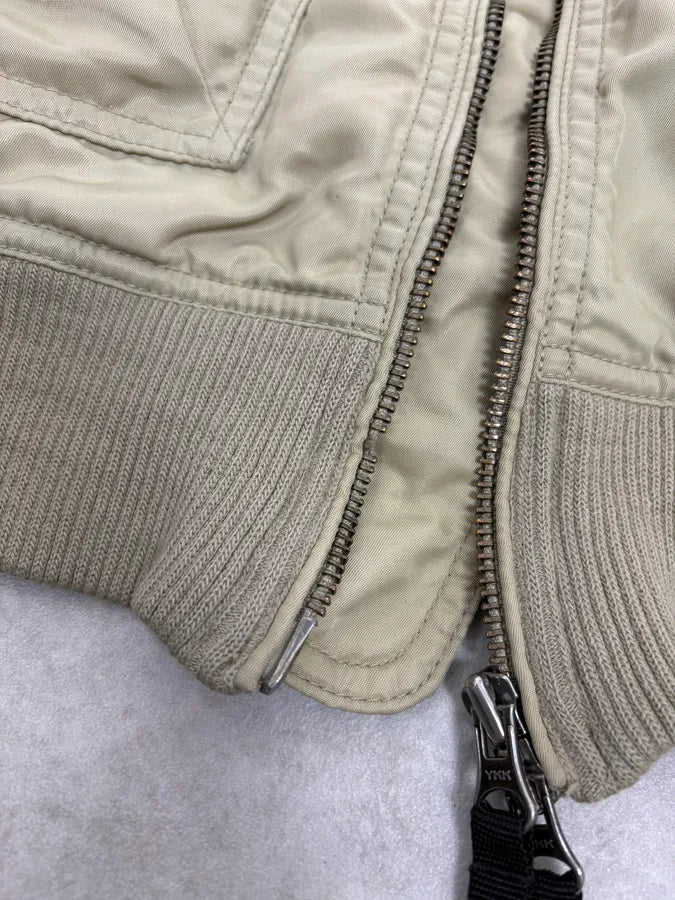 2000s Armani Beige Bomber Jacket KVuuNDs 8