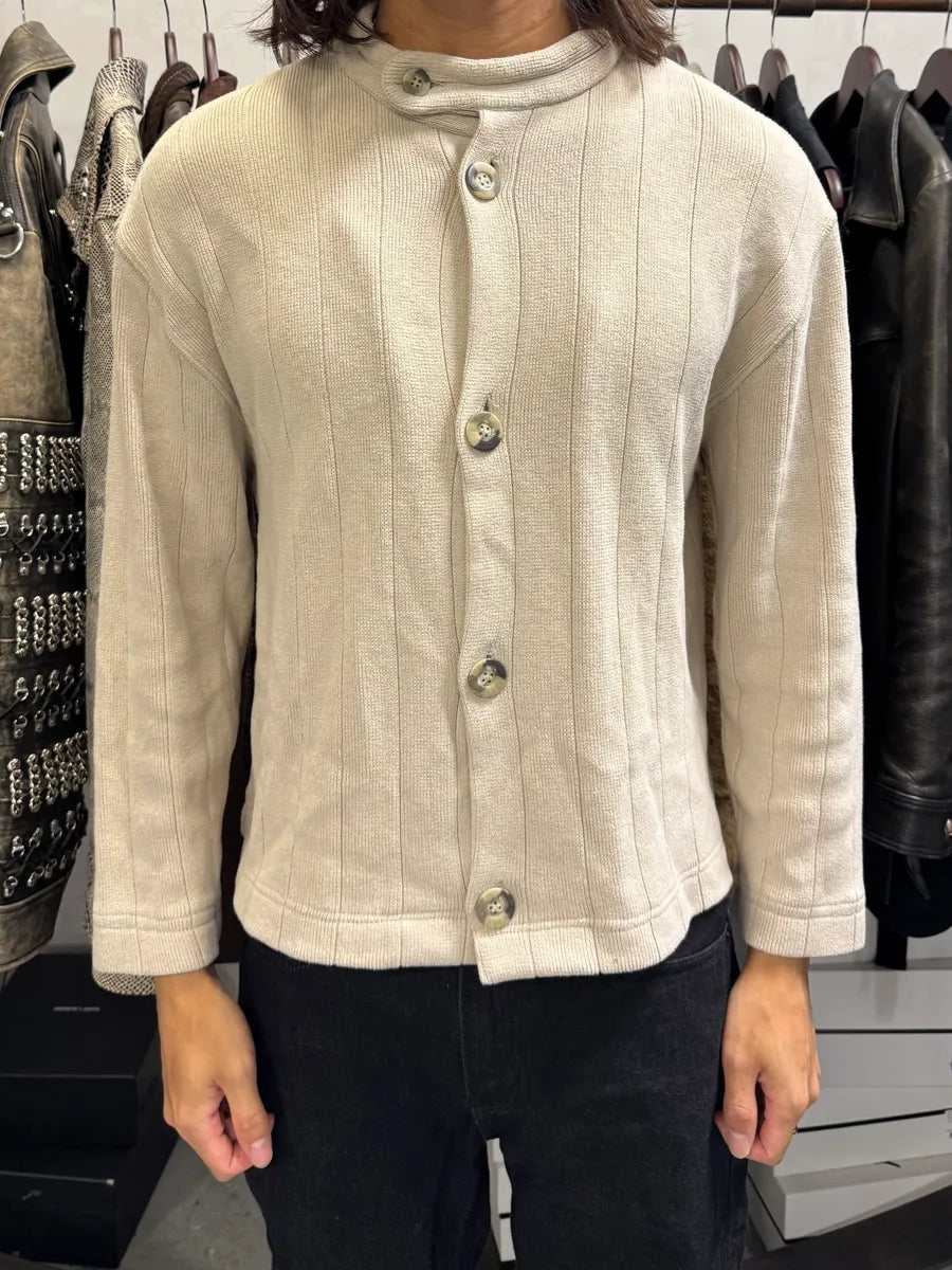 2000s Emporio Armani Beige Button Up Cozy Sweater atzDcoz 1