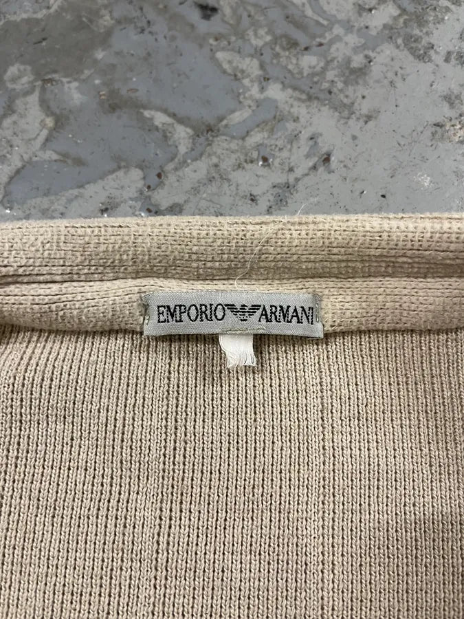 2000s Emporio Armani Beige Button Up Cozy Sweater atzDcoz 6