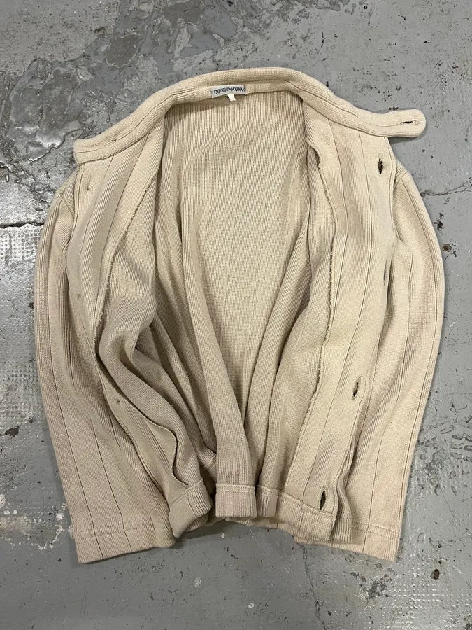 2000s Emporio Armani Beige Button Up Cozy Sweater atzDcoz 7