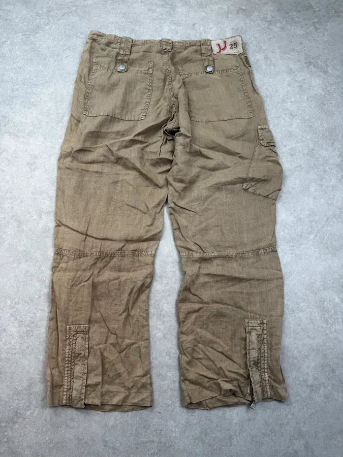 2000s Armani Beige Cargo Linen Light Pants gNLNjGs 4
