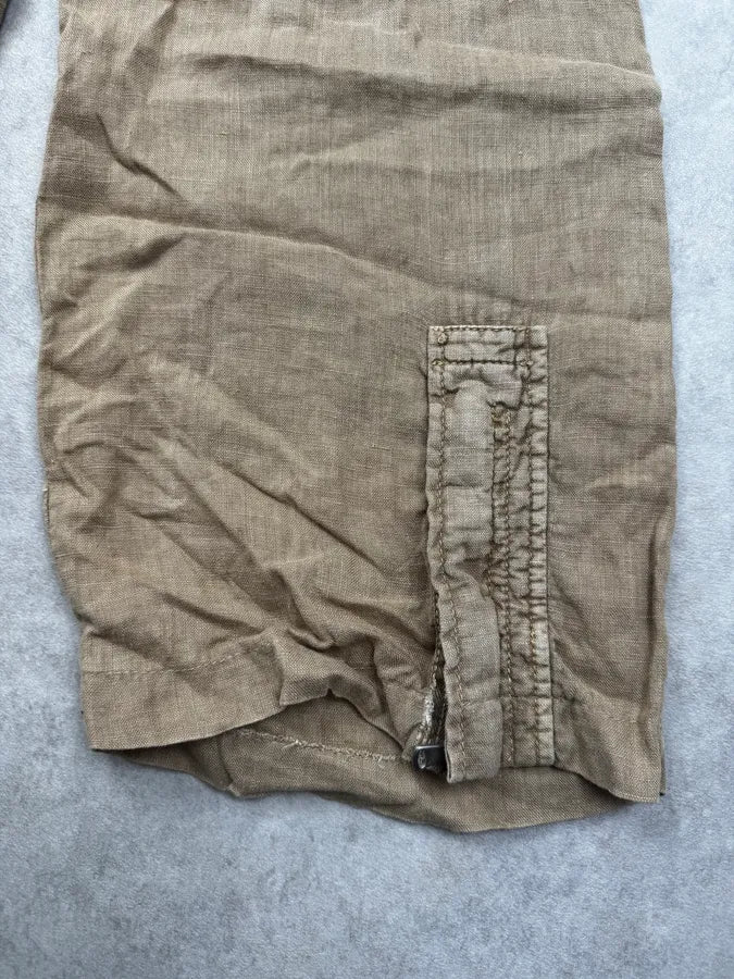2000s Armani Beige Cargo Linen Light Pants gNLNjGs 7
