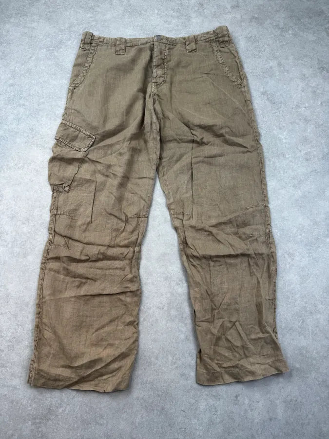 2000s Armani Beige Cargo Linen Light Pants gNLNjGs 3