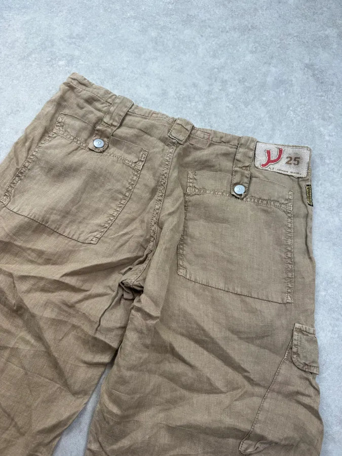 2000s Armani Beige Cargo Linen Light Pants gNLNjGs 6