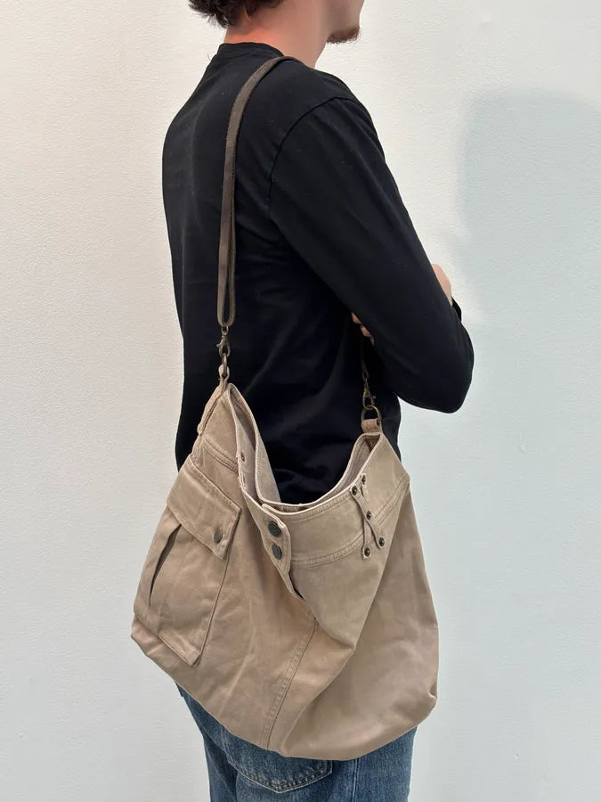 2010s Armani Beige Cargo Trompe LOeil Shoulder Bag UlEMTIy 1