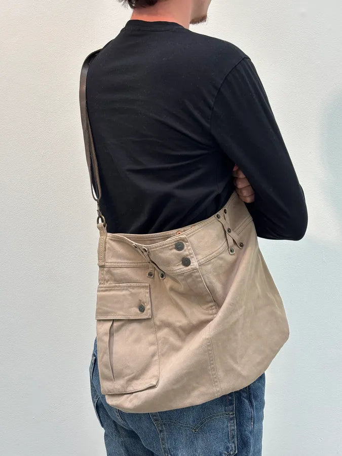 2010s Armani Beige Cargo Trompe LOeil Shoulder Bag UlEMTIy 0