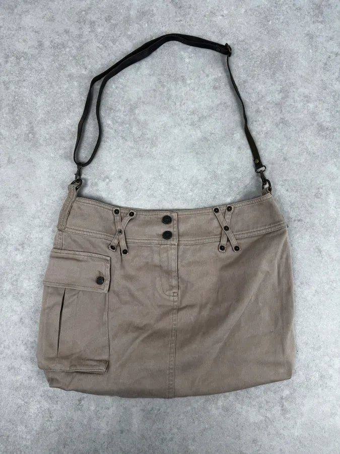 2010s Armani Beige Cargo Trompe LOeil Shoulder Bag UlEMTIy 2