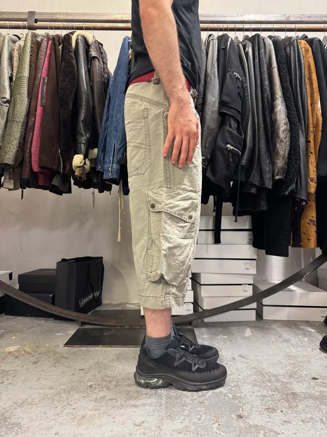 2000s Armani Beige Cozy Cargo Shorts hsWIBPd 2