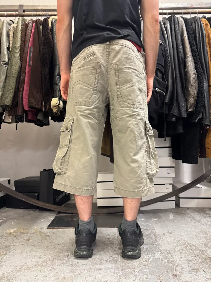 2000s Armani Beige Cozy Cargo Shorts hsWIBPd 3