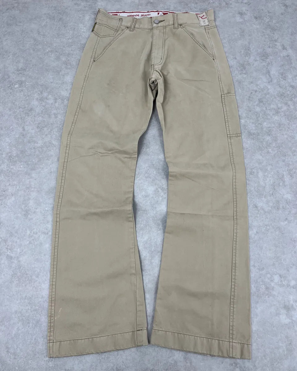 2000s Armani Beige Cozy Flared Pants rEAUBln 3