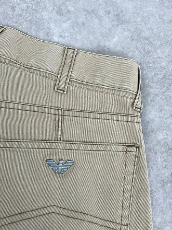 2000s Armani Beige Cozy Flared Pants rEAUBln 7