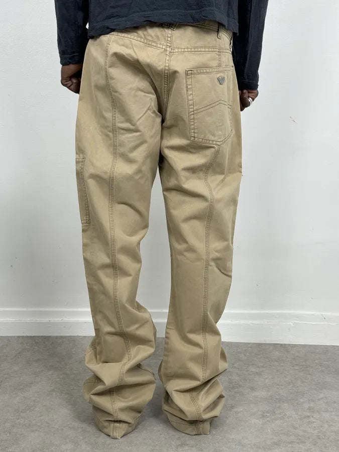 2000s Armani Beige Cozy Flared Pants rEAUBln 2