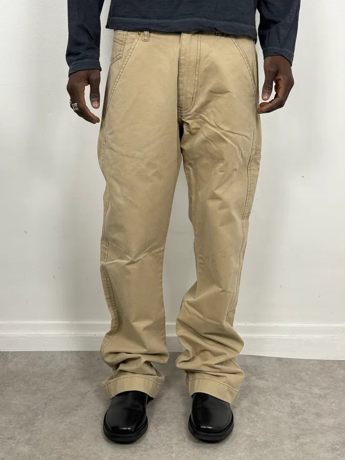 2000s Armani Beige Cozy Flared Pants rEAUBln 0