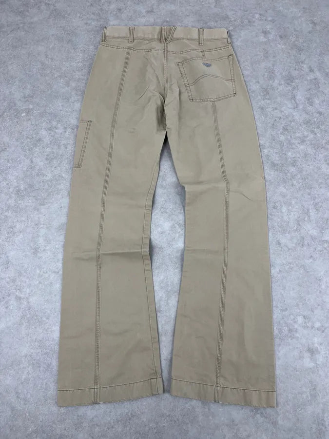 2000s Armani Beige Cozy Flared Pants rEAUBln 5