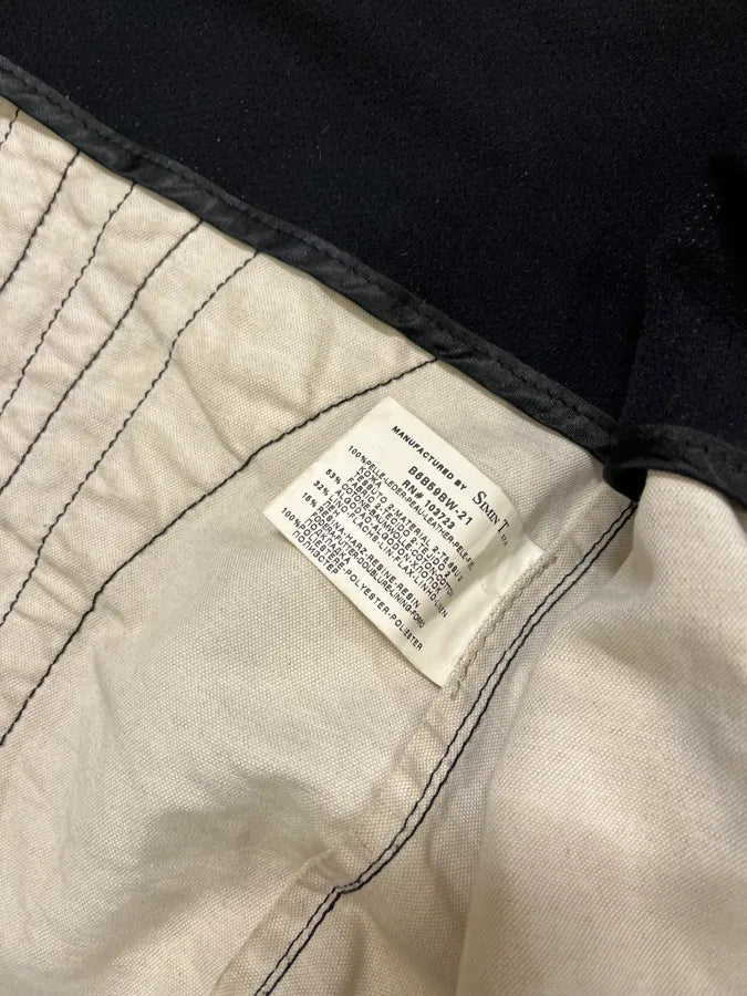 2000s Armani Beige Fleur De Lys Hybrid Leather Biker Jacket aCtlOkG 11